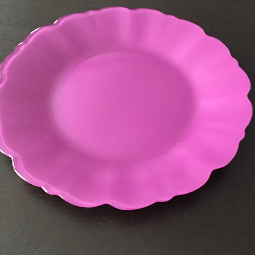 Anthropologie Glass Plates Set of Four NIB NWT Pink - Picture 6 of 7